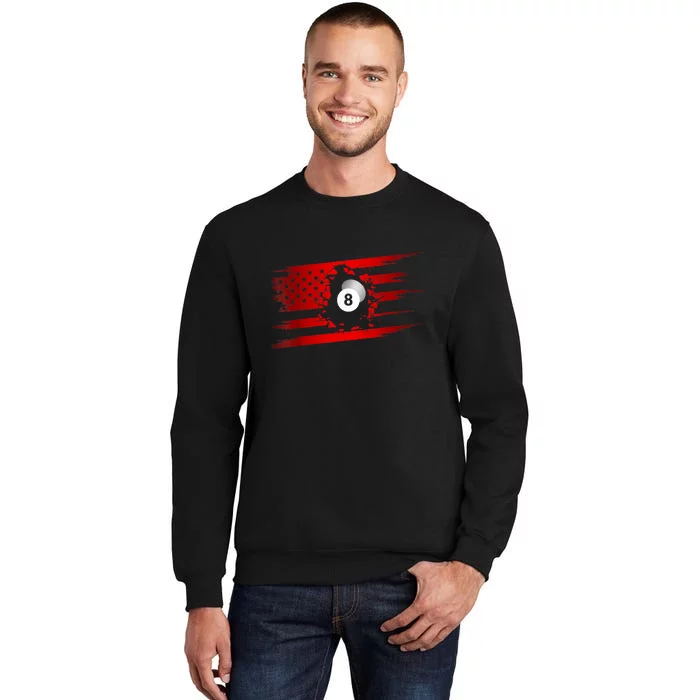 Cute Billiards Player American Flag Billiards Best Gift Sweatshirt