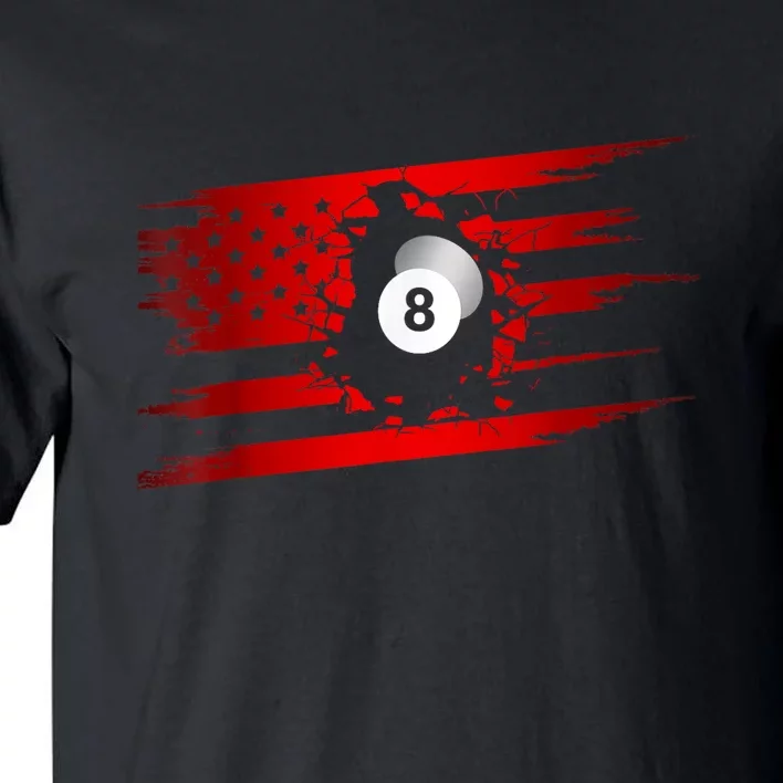 Cute Billiards Player American Flag Billiards Best Gift Tall T-Shirt