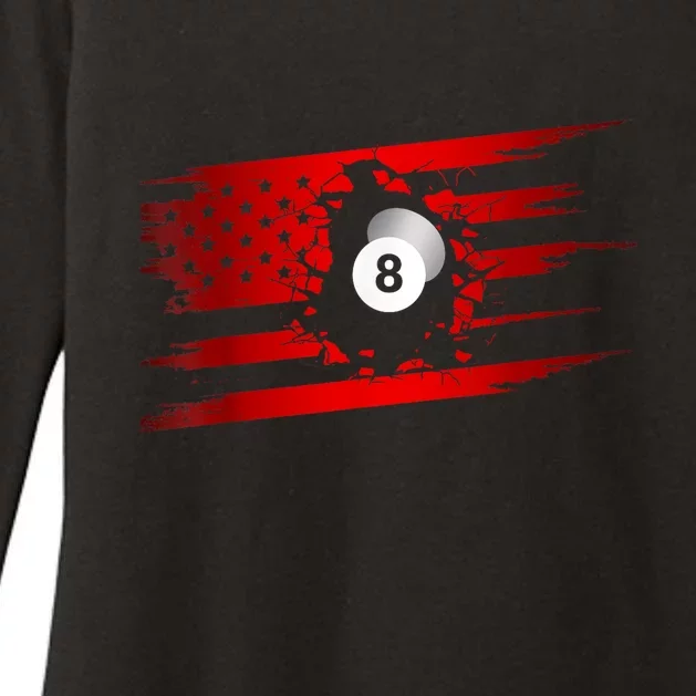 Cute Billiards Player American Flag Billiards Best Gift Womens CVC Long Sleeve Shirt