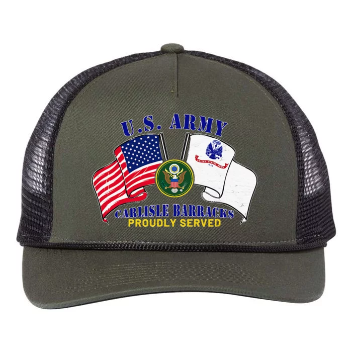 Carlisle Barracks Pennsylvania Pa Army Base American Flag Retro Rope Trucker Hat Cap