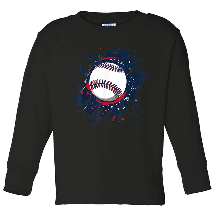 Cool Baseball Player And Fan Gift Toddler Long Sleeve Shirt