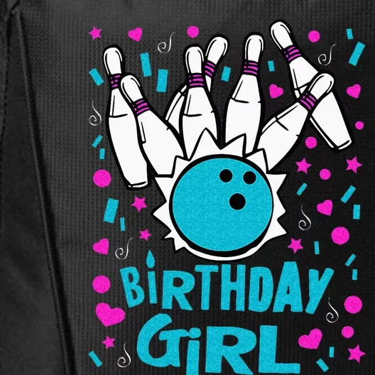 Cute Bowling Party Birthday Girl Pins Bowler Gift City Backpack