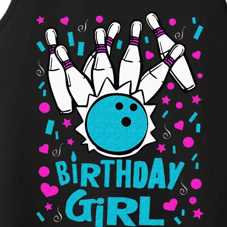 Cute Bowling Party Birthday Girl Pins Bowler Gift Performance Tank