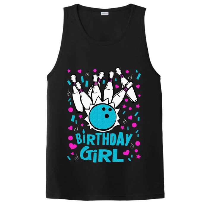 Cute Bowling Party Birthday Girl Pins Bowler Gift Performance Tank