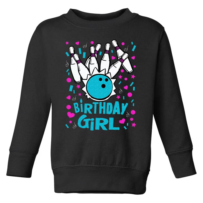 Cute Bowling Party Birthday Girl Pins Bowler Gift Toddler Sweatshirt