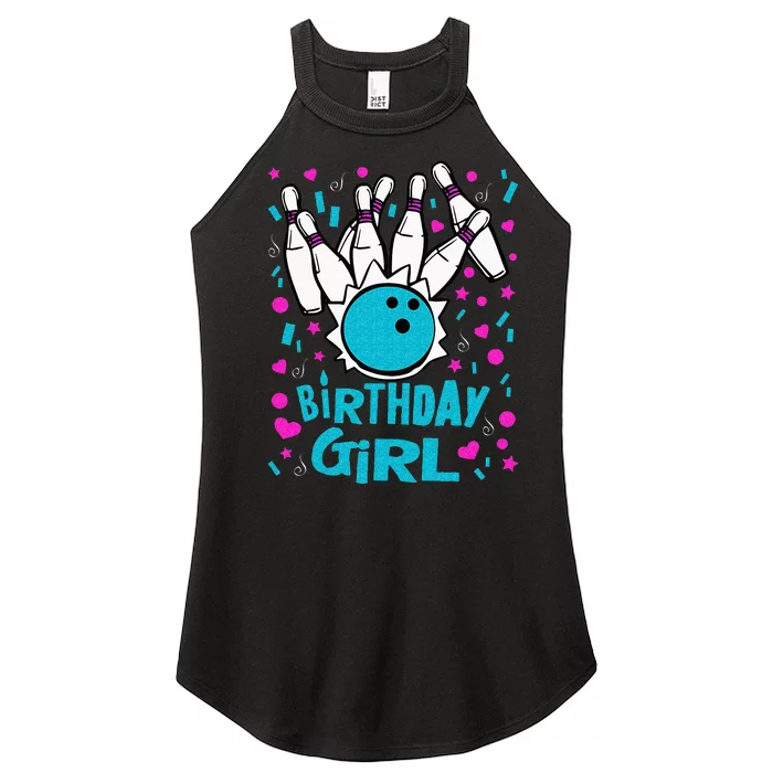 Cute Bowling Party Birthday Girl Pins Bowler Gift Women’s Perfect Tri Rocker Tank