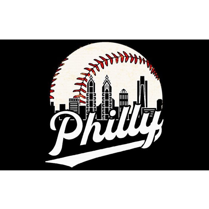 Cityscape Baseball Philadelphia Skyline Retro Vintage Bumper Sticker