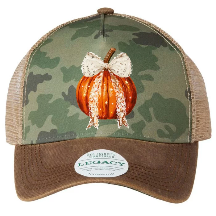 Coquette Bow Pumpkin Season Autumn Fall YAll Thanksgiving Legacy Tie Dye Trucker Hat