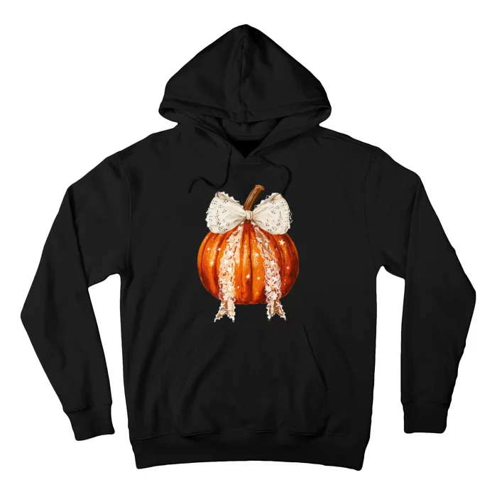 Coquette Bow Pumpkin Season Autumn Fall YAll Thanksgiving Hoodie