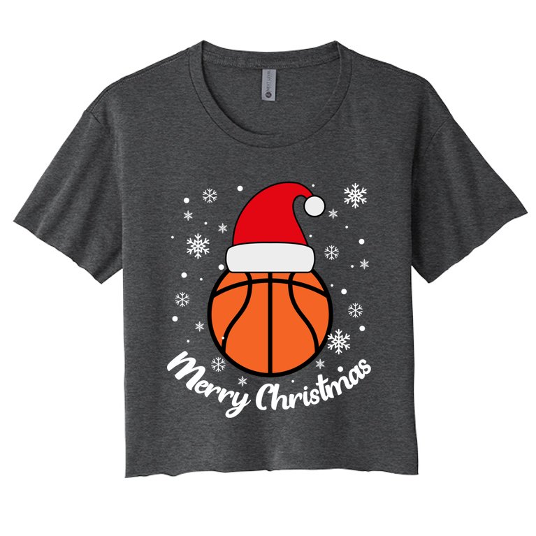 Christmas Basketball Pajamas Basketball Christmas Cute Gift Women's Crop Top Tee