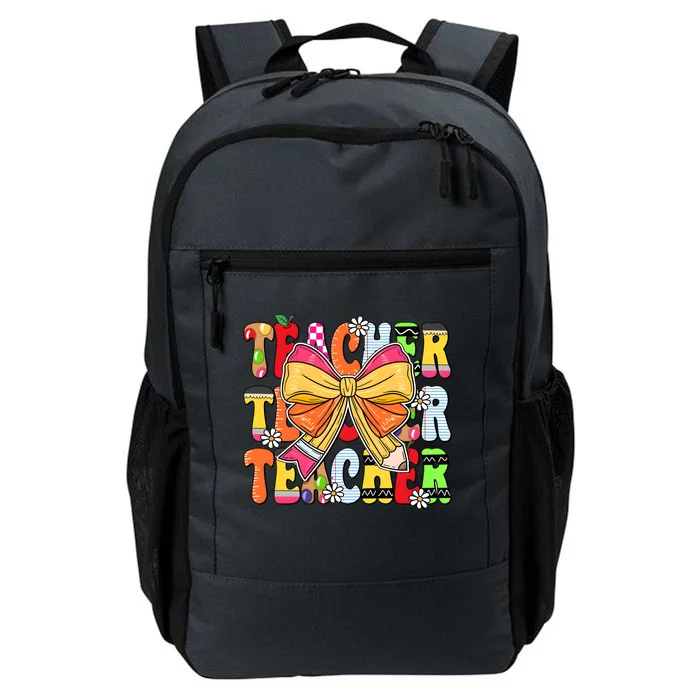 Coquette Bow Pencil Teacher Life Daily Commute Backpack