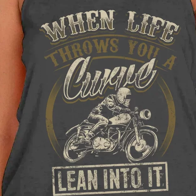 Cool Biker Quote Funny Motorcycle Saying Love Riding Women's Knotted Racerback Tank