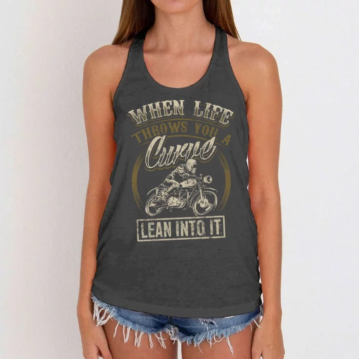 Cool Biker Quote Funny Motorcycle Saying Love Riding Women's Knotted Racerback Tank