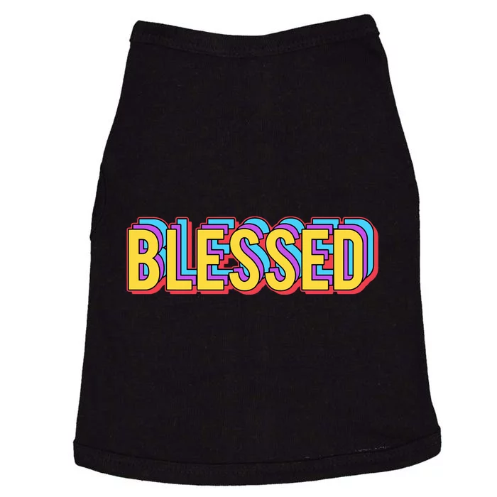 Colorful Blessed Quote Gift Doggie Tank