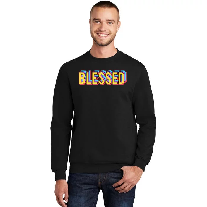 Colorful Blessed Quote Gift Sweatshirt