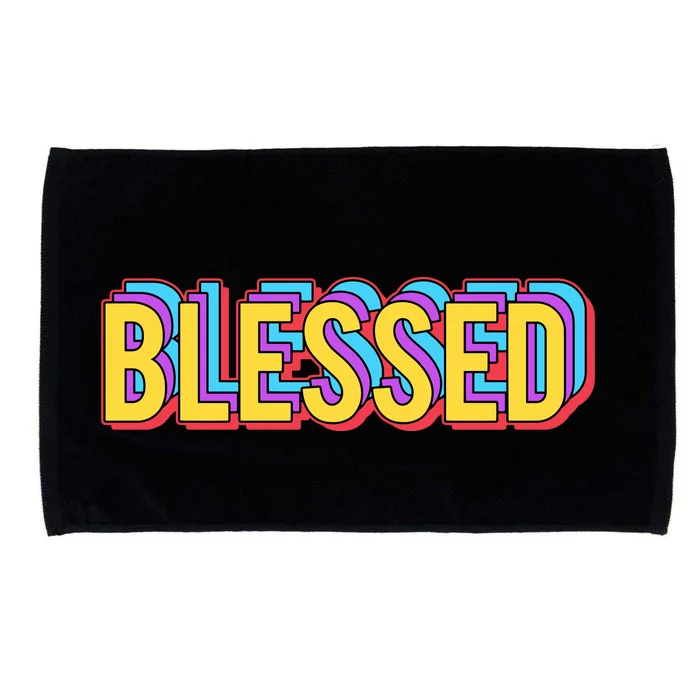 Colorful Blessed Quote Gift Microfiber Hand Towel