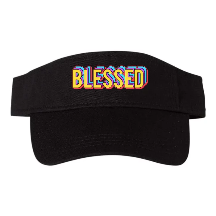 Colorful Blessed Quote Gift Valucap Bio-Washed Visor