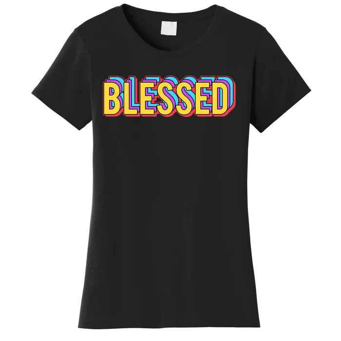 Colorful Blessed Quote Gift Women's T-Shirt