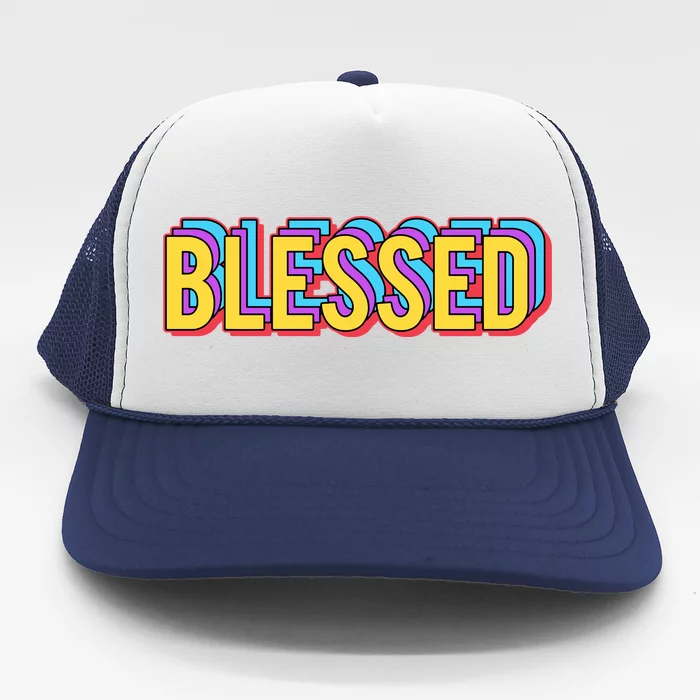 Colorful Blessed Quote Gift Trucker Hat