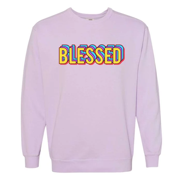 Colorful Blessed Quote Gift Garment-Dyed Sweatshirt