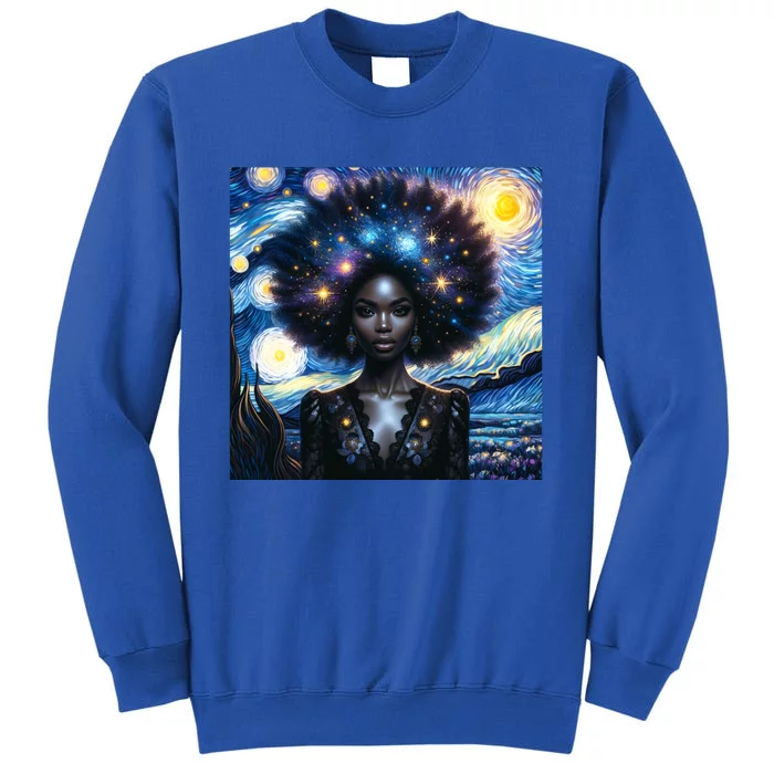 Colorfull Black Queen Afro American Starry Night Junenth Great Gift Sweatshirt