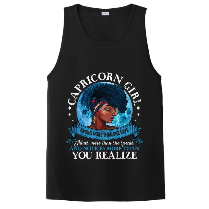 Capricorn Black Queen Best January Birthday Gift Performance Tank