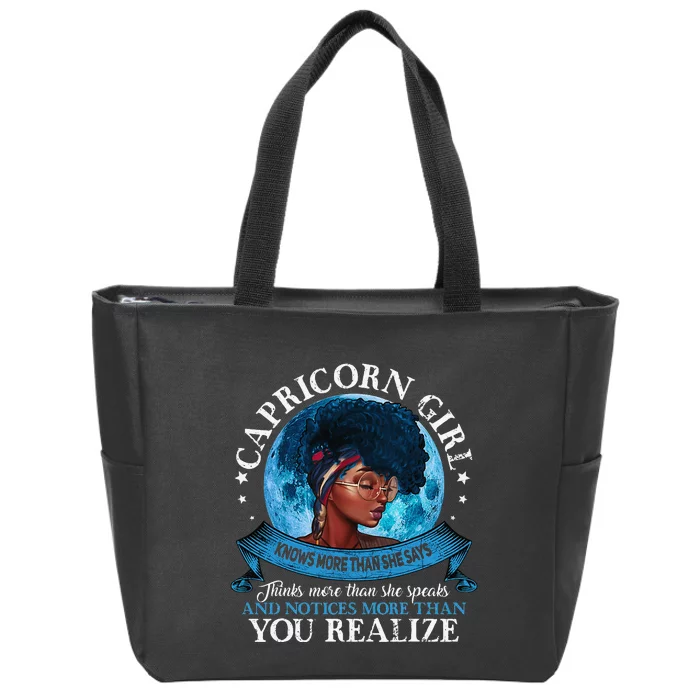 Capricorn Black Queen Best January Birthday Gift Zip Tote Bag