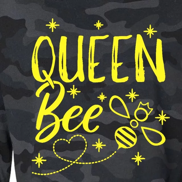 Cute Beekeeper Queen Bee Crown Bee Queen Cropped Pullover Crew