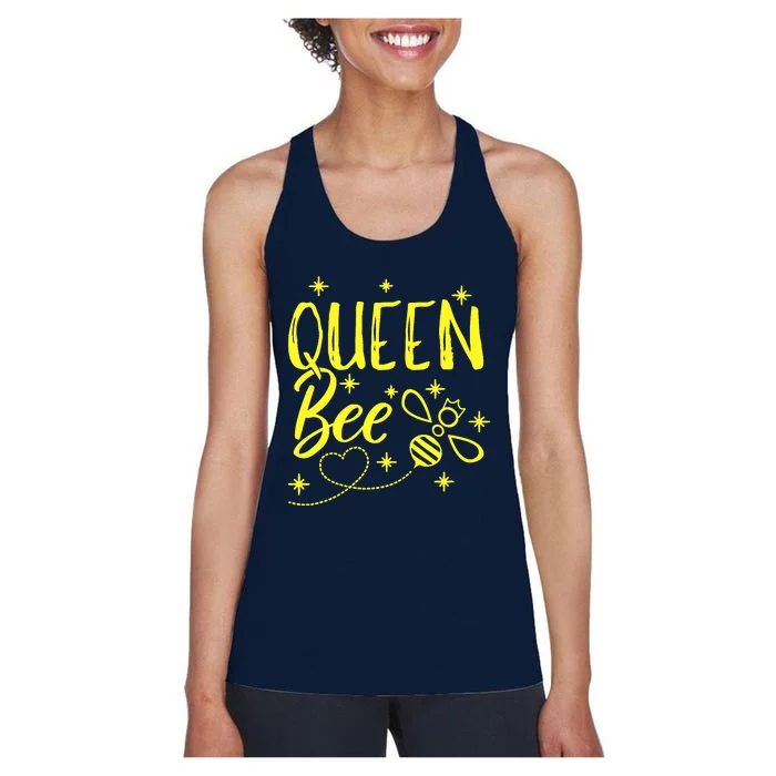 Cute Beekeeper Queen Bee Crown Bee Queen Women's Racerback Tank