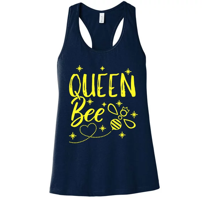 Cute Beekeeper Queen Bee Crown Bee Queen Women's Racerback Tank