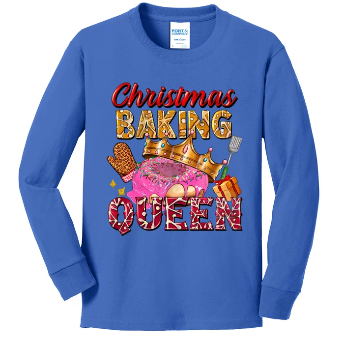 Christmas Baking Queen Donut Lover Xmas Bakers Funny Gift Kids Long Sleeve Shirt