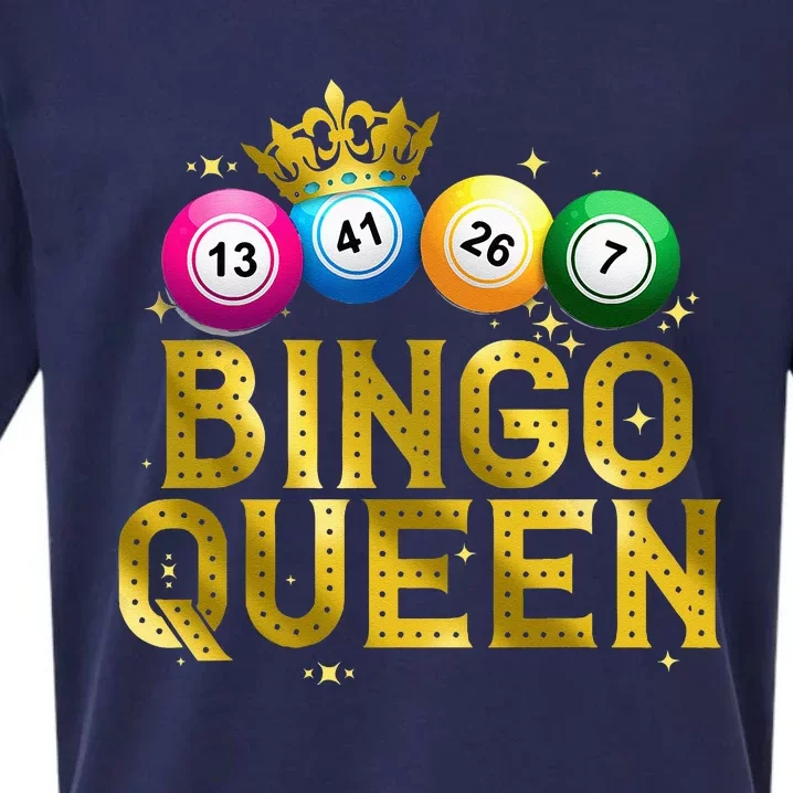 Cool Bingo Queen For Women Girls Lotto Casino Lucky Gambling Sueded Cloud Jersey T-Shirt