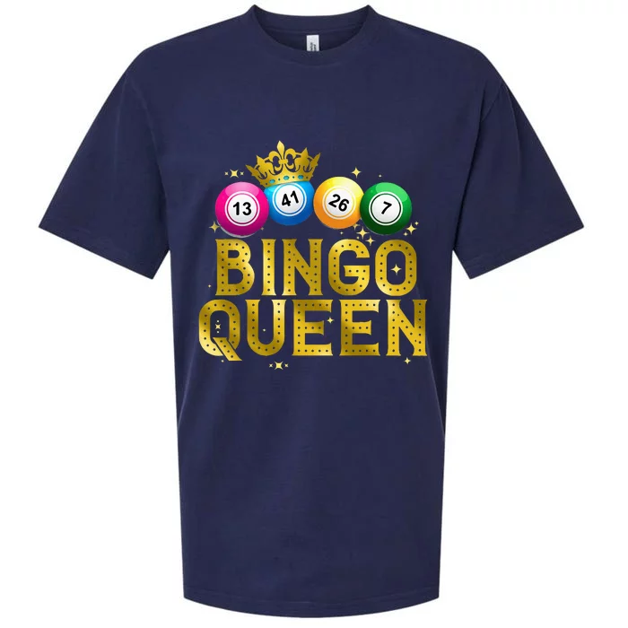 Cool Bingo Queen For Women Girls Lotto Casino Lucky Gambling Sueded Cloud Jersey T-Shirt