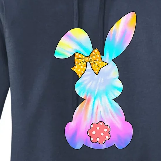 Cute Bunny Rabbit Tie Dye Bow Tie Easter Day Women's Pullover Hoodie