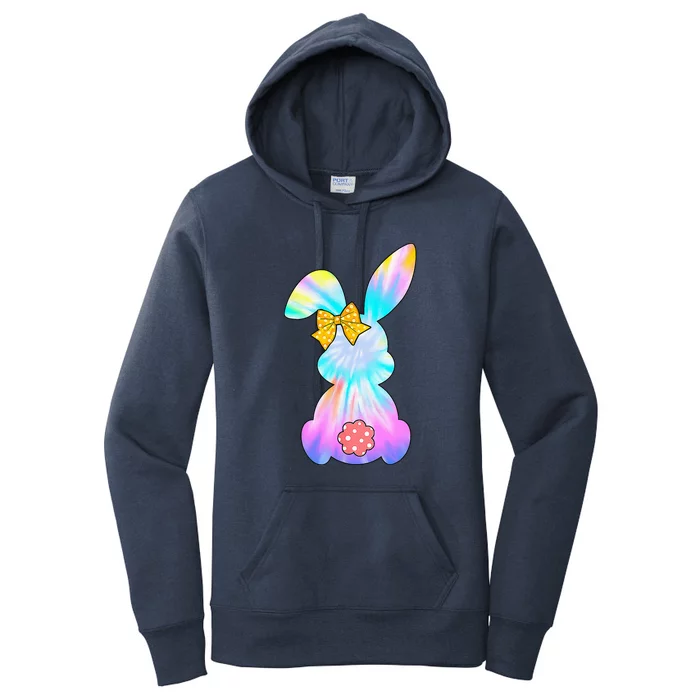 Cute Bunny Rabbit Tie Dye Bow Tie Easter Day Women's Pullover Hoodie