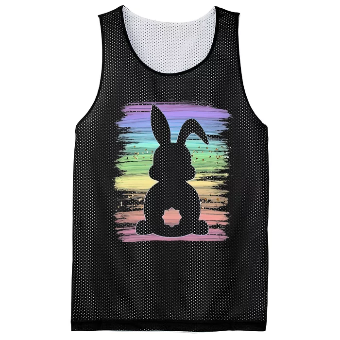 Cute Bunny Rabbit Pastel Happy Easter Day Mesh Reversible Basketball Jersey Tank