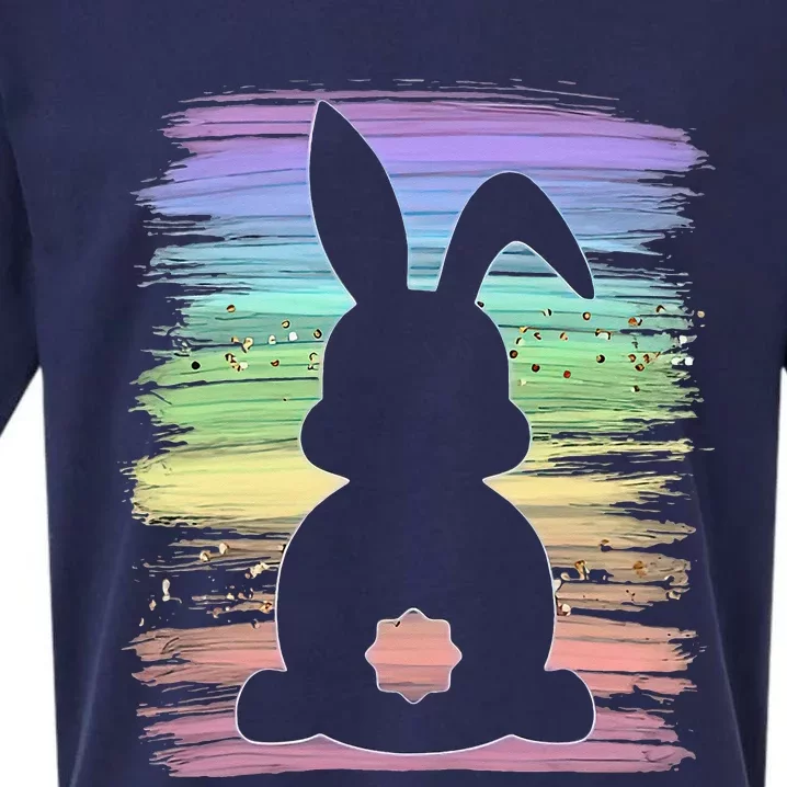 Cute Bunny Rabbit Pastel Happy Easter Day Sueded Cloud Jersey T-Shirt