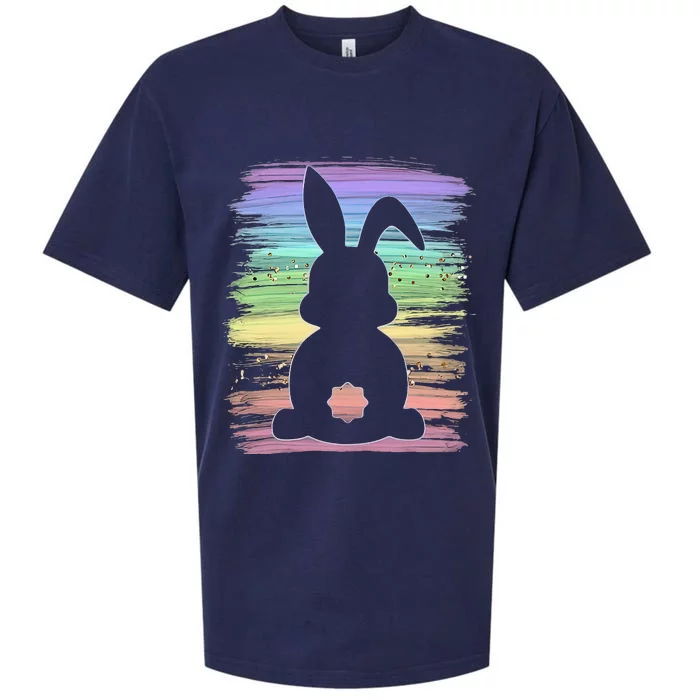 Cute Bunny Rabbit Pastel Happy Easter Day Sueded Cloud Jersey T-Shirt