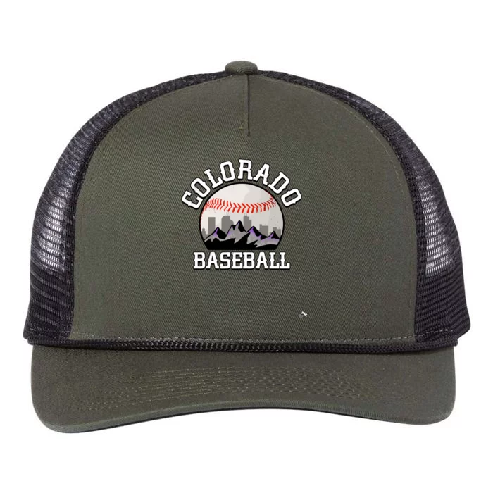 Colorado Baseball Rocky Mountain Team Retro Rope Trucker Hat Cap