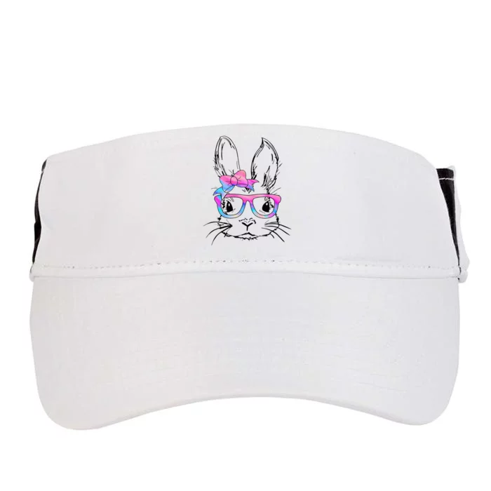 Cute Bunny Rabbit Face Tie Dye Glasses Easter Day Adult Drive Performance Visor