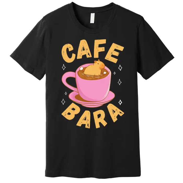 Cafe Bara Rodent Animals Vintage Capybaras Funny Capybara Premium T-Shirt