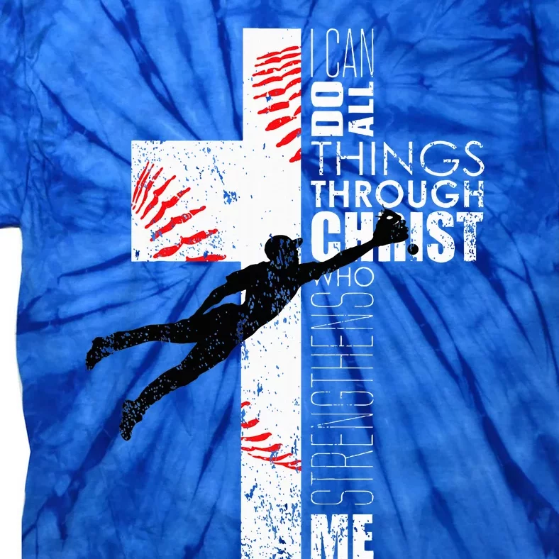 Christian Baseball Religious Cross Graphic Tie-Dye T-Shirt