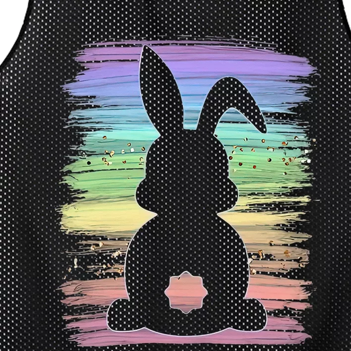 Cute Bunny Rabbit Pastel Happy Easter Day Mesh Reversible Basketball Jersey Tank