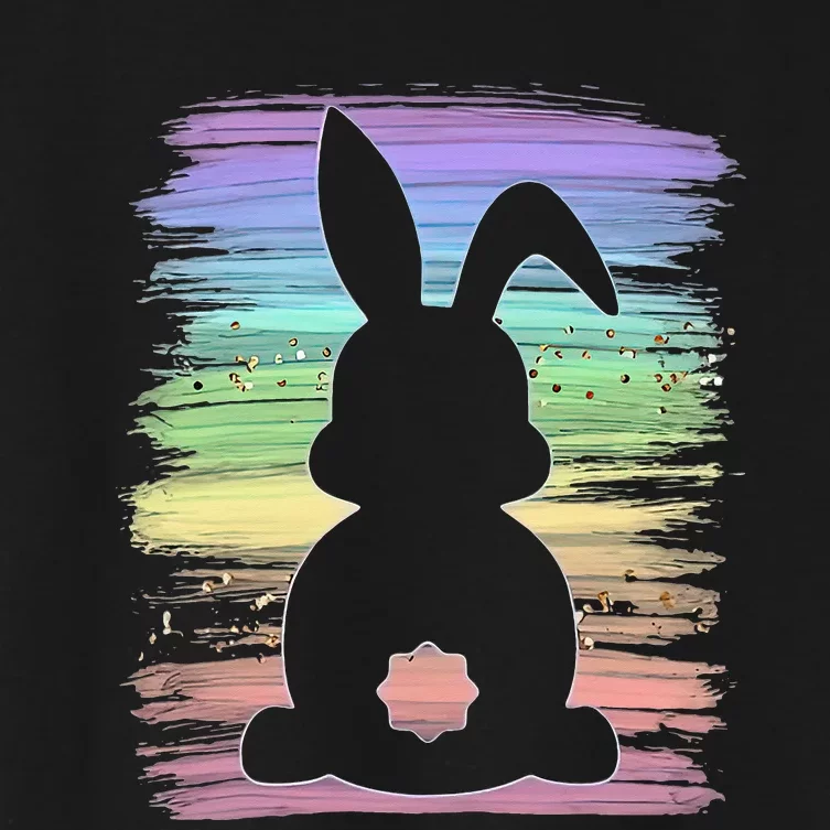 Cute Bunny Rabbit Pastel Happy Easter Day Women's Crop Top Tee