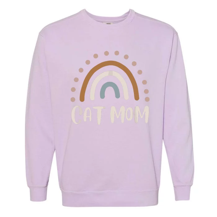 Cute Boho Rainbow Cat Mom Garment-Dyed Sweatshirt