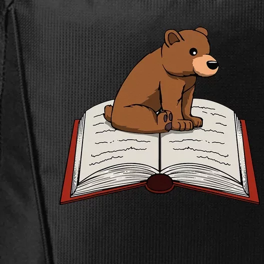 Cute Bear Reading Books Literature Nature City Backpack