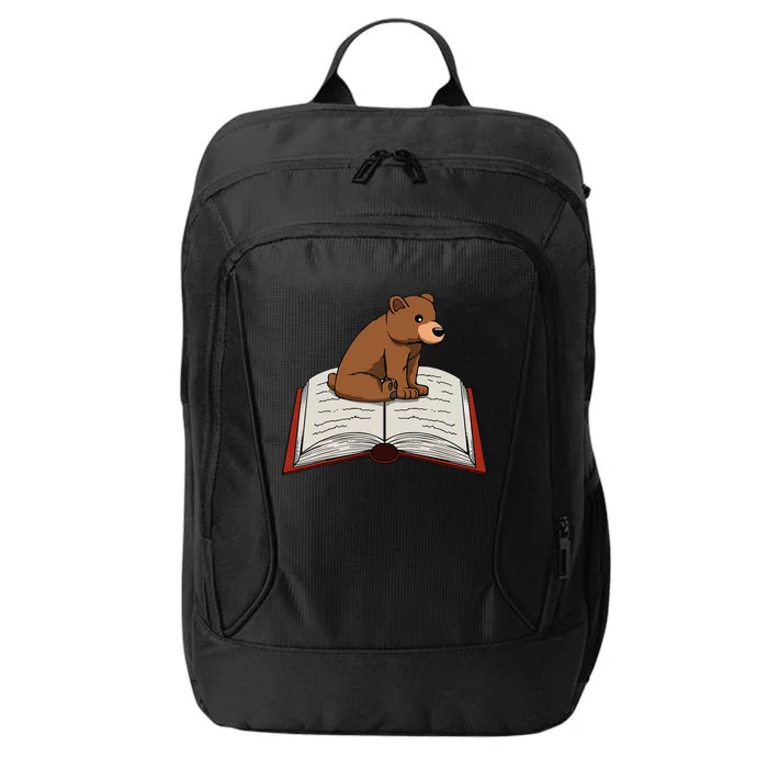 Cute Bear Reading Books Literature Nature City Backpack