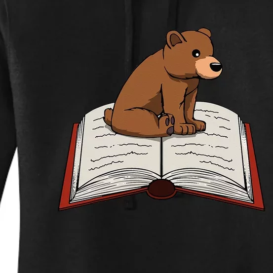 Cute Bear Reading Books Literature Nature Women's Pullover Hoodie