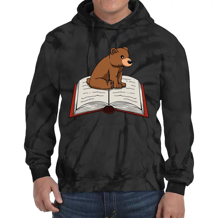 Cute Bear Reading Books Literature Nature Tie Dye Hoodie