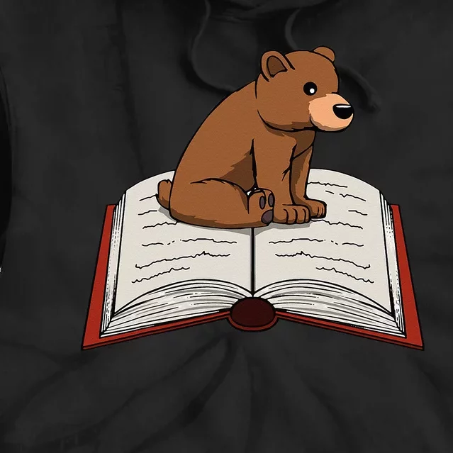 Cute Bear Reading Books Literature Nature Tie Dye Hoodie